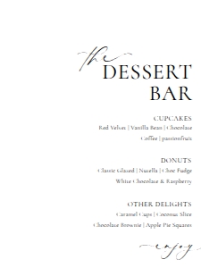 ELE-WHT-7-B3274 - ELLESMERE - WHITE - DESSERT BAR SIGN - 18" x 24": ELE-WHT-7-B3274 - ELLESMERE - WHITE - DESSERT BAR SIGN