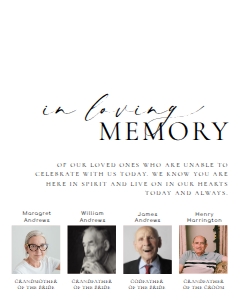 ELE-WHT-7-B3555 - ELLESMERE - WHITE - LOVING MEMORY 4 PHOTOS SIGN - 8" x 10": ELE-WHT-7-B3555 - ELLESMERE - WHITE - LOVING MEMORY PHOTO SIGN