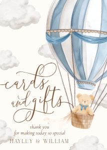 BER-BLU-7-B3556 - BEARLY WAIT - BLUE - CARDS AND GIFTS SIGN - 5" x 7": BER-BLU-7-B3556 - BEARLY WAIT - BLUE - CARDS AND GIFTS SIGN