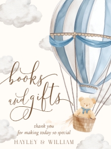 BER-BLU-7-B3557 - BEARLY WAIT - BLUE - BOOKS AND GIFTS SIGN - 18" x 24": BER-BLU-7-B3557 - BEARLY WAIT - BLUE - BOOKS AND GIFTS SIGN
