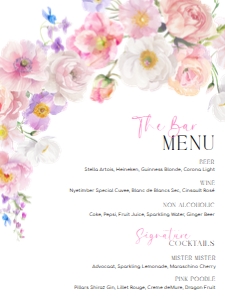 ELO-WHT-12-B3571 - ELOISE - WHITE - BAR MENU - 18" x 24": ELO-WHT-12-B3571 - ELOISE - WHITE - BAR MENU