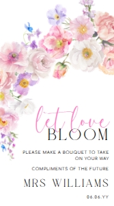 ELO-WHT-6-B3572 - ELOISE - WHITE - FLOWER BAR TAG - 5cm x 9cm: ELO-WHT-7-B3638 - ELOISE - WHITE - BOUQUET BAR SIGN