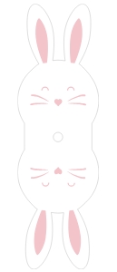 EAS-WTP-6-B2622 - EASTER - WHITE PINK - EASTER BUNNY LOLLIPOP WRAP - CUTTING MACHINE: EAS-WTP-6-B2622 - EASTER - WHITE PINK - EASTER BUNNY LOLLIPOP WRAP