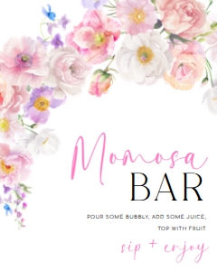 ELO-WHT-7-B3601 - ELOISE - WHITE - MOMOSA BAR SIGN - 8" x 10": ELO-WHT-7-B3601 - ELOISE - WHITE - MOMOSA BAR SIGN
