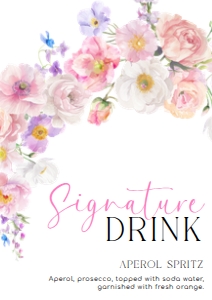 ELO-WHT-7-B3602 - ELOISE - WHITE - SIGNATURE DRINKS SIGN - A4: ELO-WHT-7-B3602 - ELOISE - WHITE - SIGNATURE DRINKS SIGN
