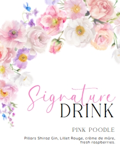 ELO-WHT-7-B3602 - ELOISE - WHITE - SIGNATURE DRINKS SIGN - 8" x 10": ELO-WHT-7-B3602 - ELOISE - WHITE - SIGNATURE DRINKS SIGN