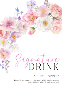 ELO-WHT-7-B3602 - ELOISE - WHITE - SIGNATURE DRINKS SIGN - 5" x 7": ELO-WHT-7-B3602 - ELOISE - WHITE - SIGNATURE DRINKS SIGN
