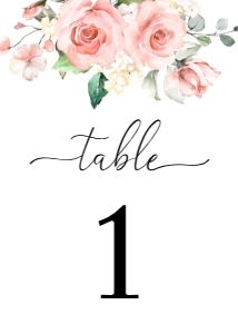 DAR-PNK-9-B046 - DARCY FLORAL PINK - TABLE NUMBERS - 5" x 7": DAR-PNK-9-B046 - DARCY FLORAL PINK - TABLE NUMBERS