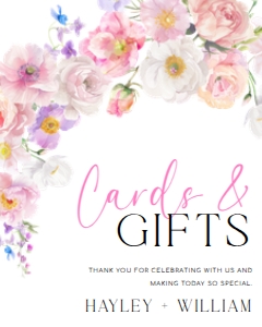 ELO-WHT-7-B3637 - ELOISE - WHITE - CARDS AND GIFTS SIGN - 8" x 10": ELO-WHT-7-B3637 - ELOISE - WHITE - CARDS AND GIFTS SIGN