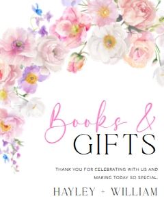ELO-WHT-7-B3643 - ELOISE - WHITE - BOOKS AND GIFTS SIGN - 8" x 10": ELO-WHT-7-B3643 - ELOISE - WHITE - BOOKS AND GIFTS SIGN