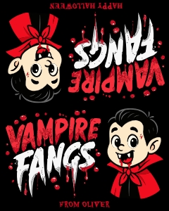 HAL-BLK-6-B3680 - HALLOWEEN - BLACK - VAMPIRE FANGS BAG TOPPER - 4" x 5": HAL-BLK-6-B3680 - HALLOWEEN - BLACK - VAMPIRE FANGS BAG TOPPER