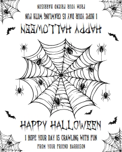 HAL-WHT-6-B3681 - HALLOWEEN - WHITE - SPIDER WEB BAG TOPPER - 4" x 5": HAL-WHT-6-B3681 - HALLOWEEN - WHITE - SPIDER WEB BAG TOPPER