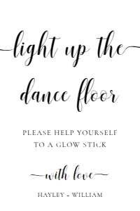 LEY-WHT-7-B3692 - LEYTON - WHITE - GLOW STICK SIGN - 24" x 36": LEY-WHT-7-B3692 - LEYTON - WHITE - GLOW STICK SIGN