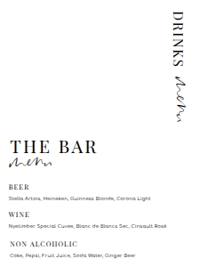 EST-WHT-12-B2101 - ESTELLE - WHITE - DRINKS MENU SIGN - 18" x 24": EST-WHT-12-B2101 - ESTELLE - WHITE - DRINKS MENU SIGN