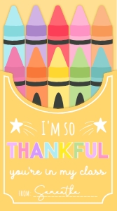 PEN-MLT-6-B3702 - PENCIL - MULTI - THANKFUL YOU'RE IN MY CLASS TAG - 5cm x 9cm: PEN-MLT-6-B3702 - PENCIL - MULTI - THANKFUL YOU'RE IN MY CLASS TAG