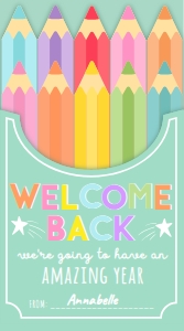 PEN-MNT-6-B3705 - PENCIL - MINT - WELCOME BACK TO SCHOOL TAG - 5cm x 9cm: PEN-MNT-6-B3705 - PENCIL - MINT - WELCOME BACK TO SCHOOL TAG