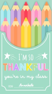PEN-MNT-6-B3706 - PENCIL - MULTI - THANKFUL YOU'RE IN MY CLASS TAG - 5cm x 9cm: PEN-MNT-6-B3706 - PENCIL - MULTI - THANKFUL YOU'RE IN MY CLASS TAG