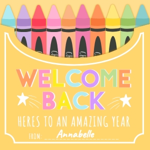 PEN-MLT-6-B3703 - PENCIL - MULTI - WELCOME BACK TO SCHOOL TAG - 2" x 2": PEN-MLT-6-B3703 - PENCIL - MULTI - WELCOME BACK TO SCHOOL TAG