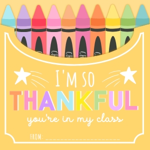 PEN-MLT-6-B3702 - PENCIL - MULTI - THANKFUL YOU'RE IN MY CLASS TAG - 2" x 2": PEN-MLT-6-B3702 - PENCIL - MULTI - THANKFUL YOU'RE IN MY CLASS TAG