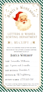 SAW-GRE-24-B3720 - SANTAS WORKSHOP - GREEN - LETTER TO SANTA RECEIPT - DL: SAW-GRE-24-B3720 - SANTAS WORKSHOP - GREEN - LETTER TO SANTA RECEIPT