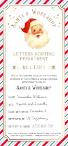 SAW-PMT-24-B3720 - SANTAS WORKSHOP - PINK RED GREEN - LETTER TO SANTA RECEIPT - DL: SAW-PMT-24-B3720 - SANTAS WORKSHOP - PINK RED GREEN - LETTER TO SANTA RECEIPT
