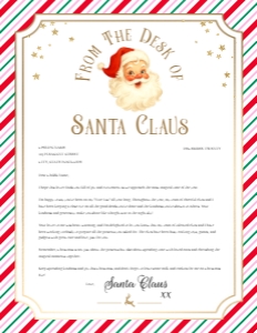 SAW-PMT-24-B3722 - SANTAS WORKSHOP - PINK - LETTER FROM SANTA - 8.5" x 11": SAW-PMT-24-B3722 - SANTAS WORKSHOP - PINK - LETTER FROM SANTA