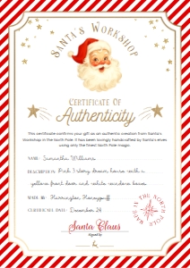 SAW-RED-24-B3723 - SANTAS WORKSHOP - RED - TOY FACTORY CERTIFICATE - A4: SAW-RED-24-B3723 - SANTAS WORKSHOP - RED - TOY FACTORY CERTIFICATE