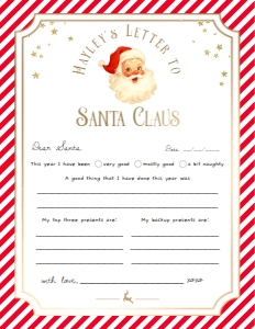 SAW-RED-24-B3724 - SANTAS WORKSHOP - RED - LETTER TO SANTA - 8.5" x 11": SAW-RED-24-B3724 - SANTAS WORKSHOP - RED - LETTER TO SANTA