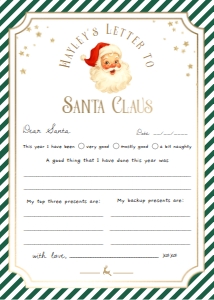 SAW-GRE-24-B3724 - SANTAS WORKSHOP - GREEN - LETTER TO SANTA - 5" x 7": SAW-GRE-24-B3724 - SANTAS WORKSHOP - GREEN - LETTER TO SANTA