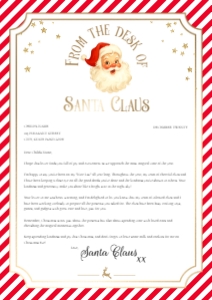 SAW-RED-24-B3722 - SANTAS WORKSHOP - RED - LETTER FROM SANTA - A4: SAW-RED-24-B3722 - SANTAS WORKSHOP - RED - LETTER FROM SANTA