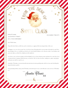 SAW-RED-24-B3722 - SANTAS WORKSHOP - RED - LETTER FROM SANTA - 8.5" x 11": SAW-RED-24-B3722 - SANTAS WORKSHOP - RED - LETTER FROM SANTA
