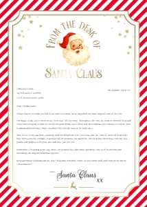 SAW-RED-24-B3722 - SANTAS WORKSHOP - RED - LETTER FROM SANTA - 5" x 7": SAW-RED-24-B3722 - SANTAS WORKSHOP - RED - LETTER FROM SANTA