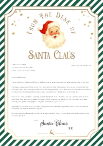 SAW-GRE-24-B3722 - SANTAS WORKSHOP - GREEN - LETTER FROM SANTA - A4: SAW-GRE-24-B3722 - SANTAS WORKSHOP - GREEN - LETTER FROM SANTA