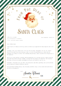 SAW-GRE-24-B3722 - SANTAS WORKSHOP - GREEN - LETTER FROM SANTA - 5" x 7": SAW-GRE-24-B3722 - SANTAS WORKSHOP - GREEN - LETTER FROM SANTA