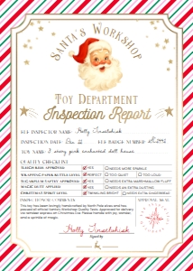 SAW-PKR-24-B3730 - SANTAS WORKSHOP - PINK RED - TOY INSPECTION REPORT - 5" x 7": SAW-PKR-24-B3730 - SANTAS WORKSHOP - PINK RED - TOY INSPECTION REPORT