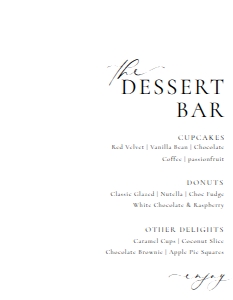 ELE-WHT-7-B3274 - ELLESMERE - WHITE - DESSERT BAR SIGN - 7" x 9": ELE-WHT-7-B3274 - ELLESMERE - WHITE - DESSERT BAR SIGN