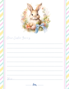 EAS-WHT-24-B3810 - EASTER - WHITE - LETTER TO THE EASTER BUNNY - 8.5" x 11": EAS-WHT-24-B3810 - EASTER - WHITE - LETTER TO THE EASTER BUNNY