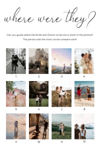 QSC-WHT-10-B2083 - QUINN SCRIPT - WHITE - WHERE WERE THEY PHOTO GAME - 12 PHOTOS - 24" x 36": QSC-WHT-10-B2083 - QUINN SCRIPT - WHITE - WHERE WERE THEY PHOTO GAME