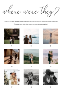 QSC-WHT-10-B2083 - QUINN SCRIPT - WHITE - WHERE WERE THEY PHOTO GAME - 9 PHOTOS - 24" x 36": QSC-WHT-10-B2083 - QUINN SCRIPT - WHITE - WHERE WERE THEY PHOTO GAME