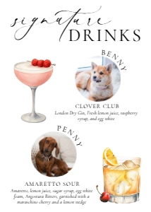 ELE-WHT-7-B3860 - ELLESMERE - WHITE - PET PHOTO SIGNATURE DRINKS SIGN - 5" x 7": ELE-WHT-7-B3860 - ELLESMERE - WHITE - PET PHOTO SIGNATURE DRINKS SIGN
