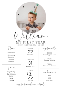 MOS-WHT-7-B2992 - MODERN SCRIPT - WHITE - MILESTONE SIGN - A3: MOS-WHT-7-B2992 - MODERN SCRIPT - WHITE - MILESTONE SIGN