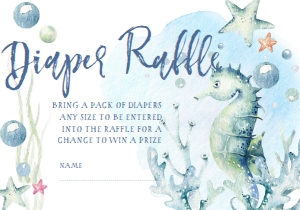 sea horse diaper raffle blue: 1009843573
