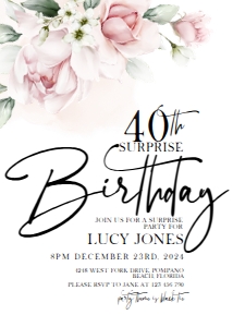 surprise 40th pink: 1255661512
