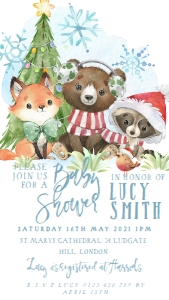 christmas woodland shower evite: 1307375525