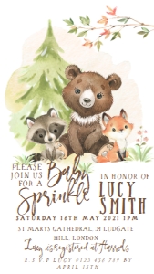 woodland sprinkle evite: 1293352878