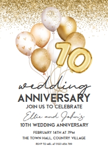 gold wedding anniversary balloons: 1343631139