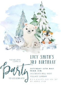 arctic animal birthday invite: 4318779509