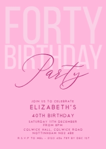 40 pink birthday: 4467943870