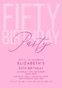 50 pink birthday: 4467943732