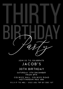 30 black birthday: 4467936079